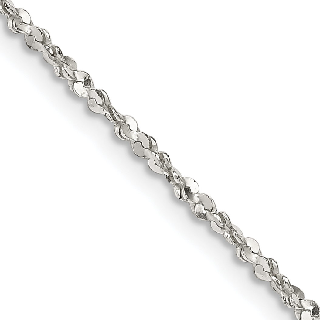 Sterling Silver 1.6mm Twisted Serpentine Chain (QPE39-16)