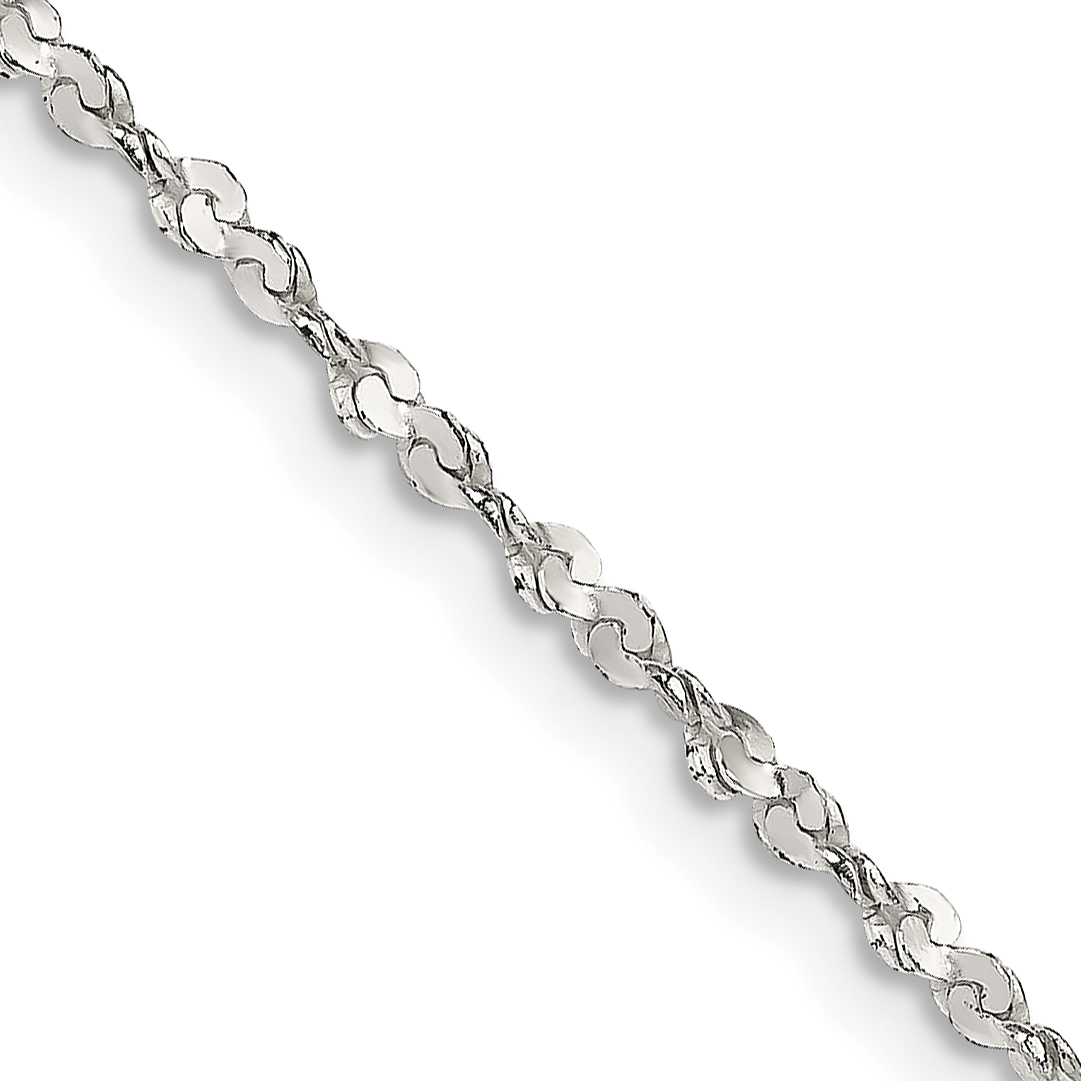 Sterling Silver 1.8mm Twisted Serpentine Chain (QPE40-16)