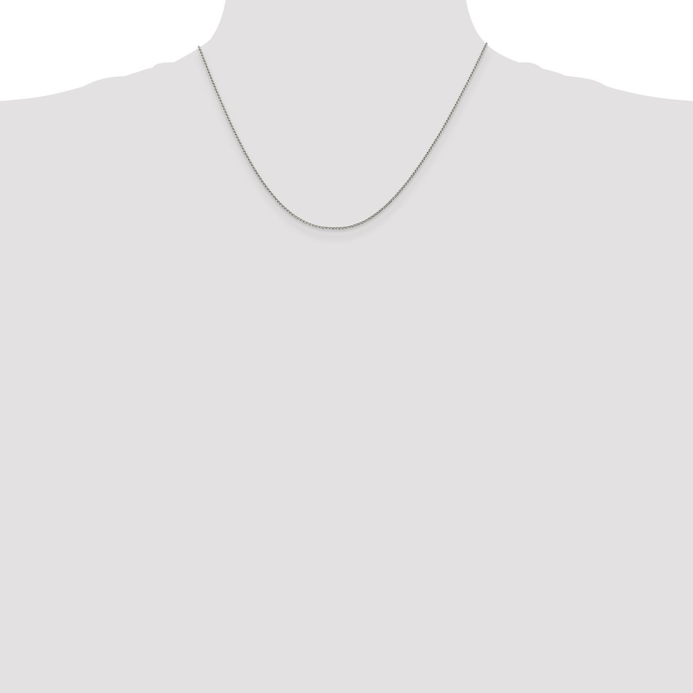 Sterling Silver 1mm Open Elongated Link Curb Chain (QPE42-18)