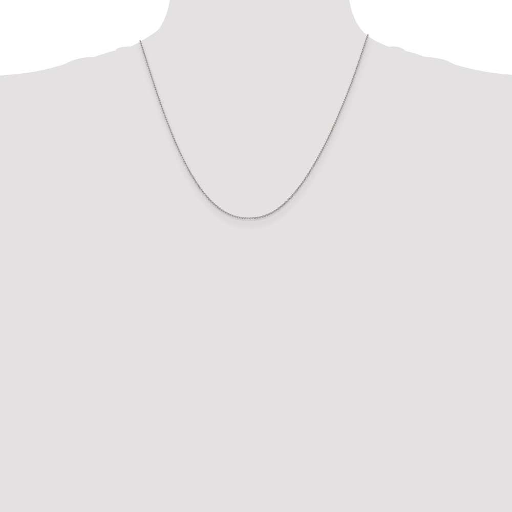 Sterling Silver 1mm Open Elongated Link Curb Chain (QPE42-20)