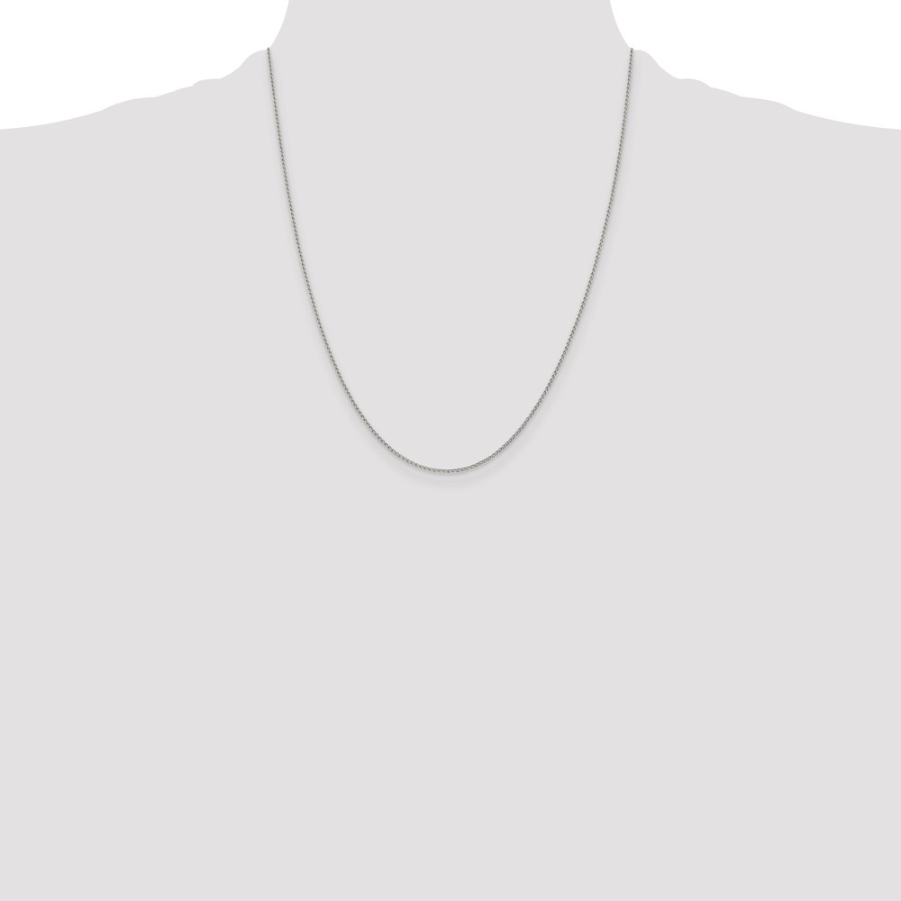 Sterling Silver 1mm Open Elongated Link Curb Chain (QPE42-22)