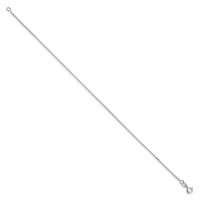 Sterling Silver 1mm Open Elongated Link Curb Chain Anklet view 2