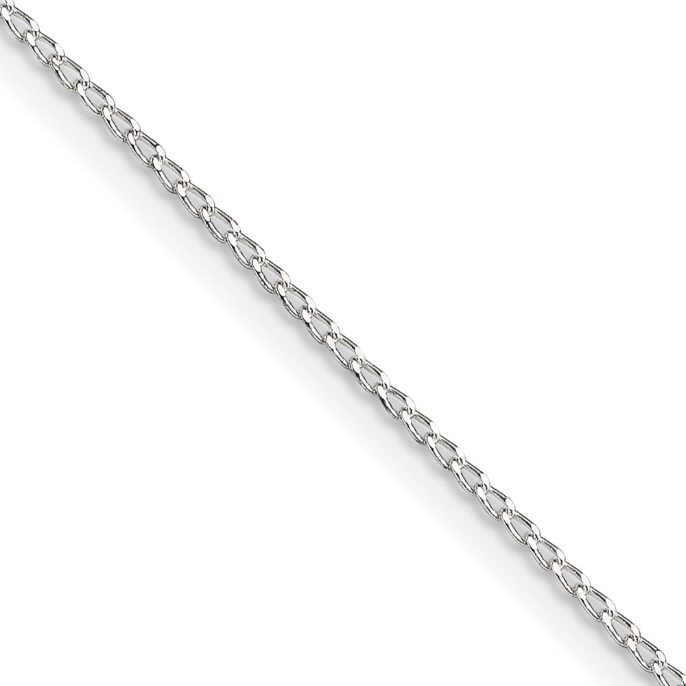 Sterling Silver 1mm Open Elongated Link Curb Chain (QPE42-24)