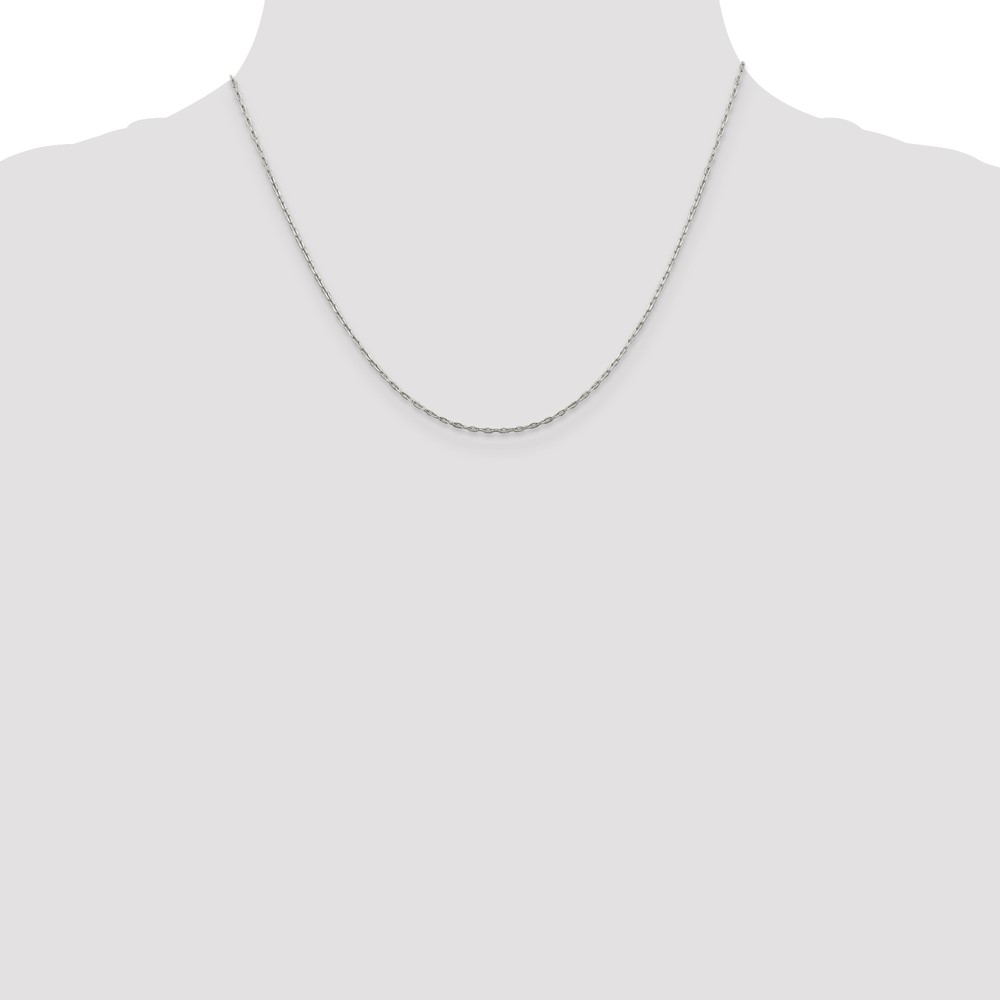 Sterling Silver 1.4mm Flat Oval Cable Chain w/2in ext. (QPE44E-18)