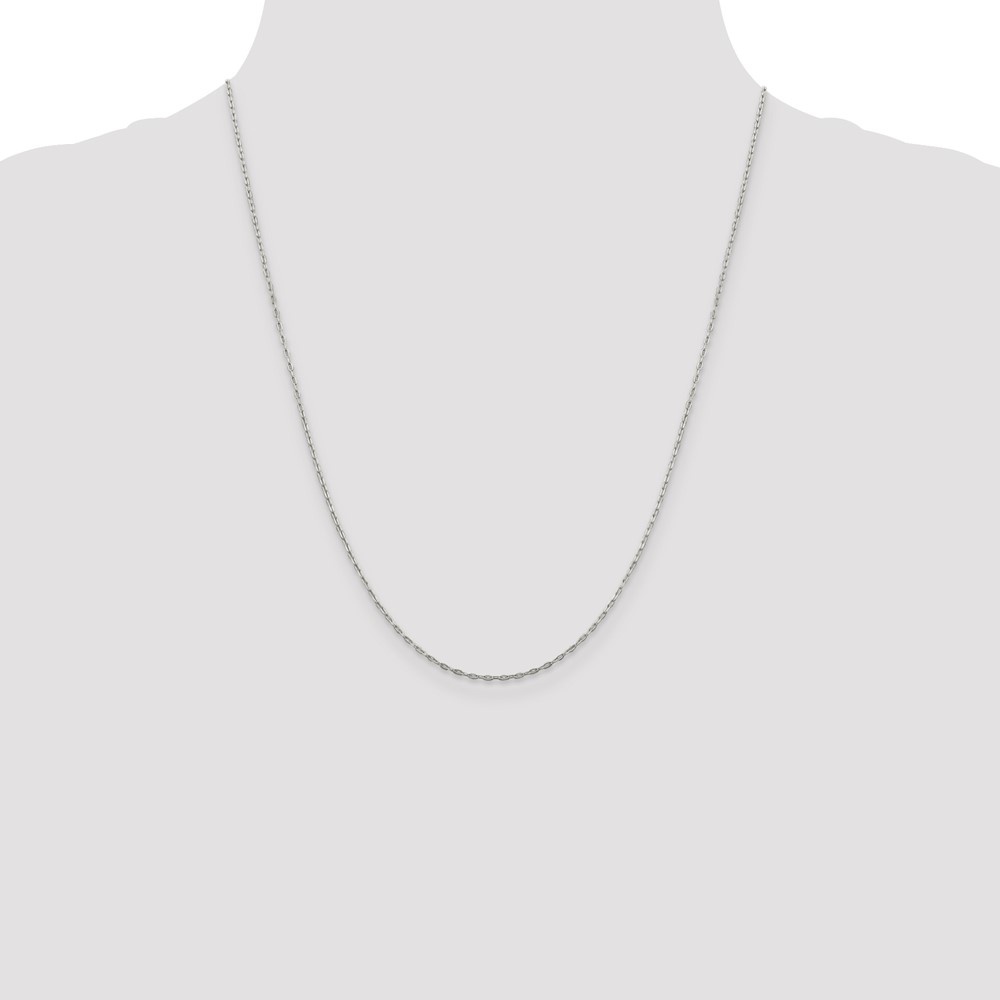 Sterling Silver 1.4mm Flat Oval Cable Chain w/4in ext. (QPE44E-22)