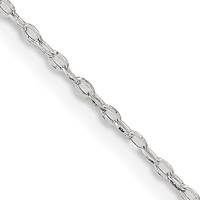 Sterling Silver 1.4mm Flat Oval Cable Chain view 1