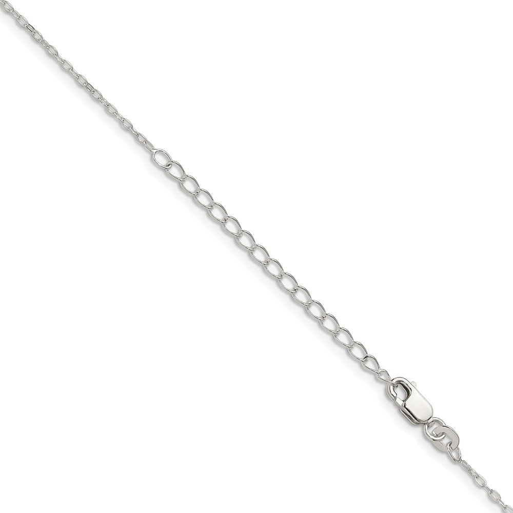 Sterling Silver 1.4mm Flat Oval Cable Chain w/2in ext. (QPE44E-18)