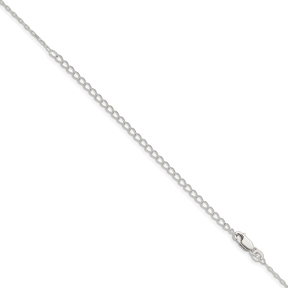 Sterling Silver 1.4mm Flat Oval Cable Chain w/4in ext. (QPE44E-22)