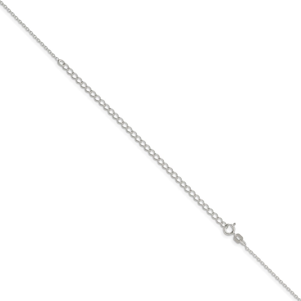 Sterling Silver 1.10mm Forzantine Cable Chain w/4in ext. (QPE45E-22)