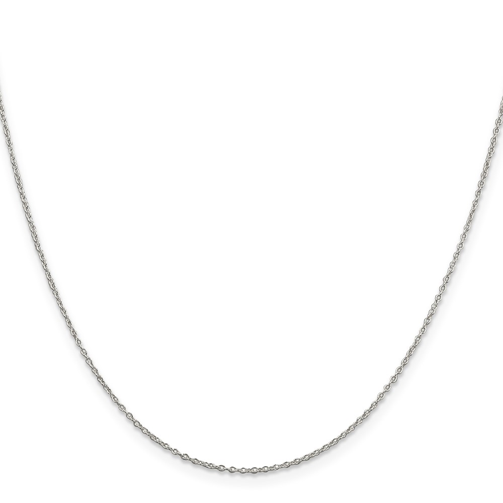 Sterling Silver Rhodium-plated 1.1mm Forzantine Cable Chain w/4in ext. (QPE45RH-22)
