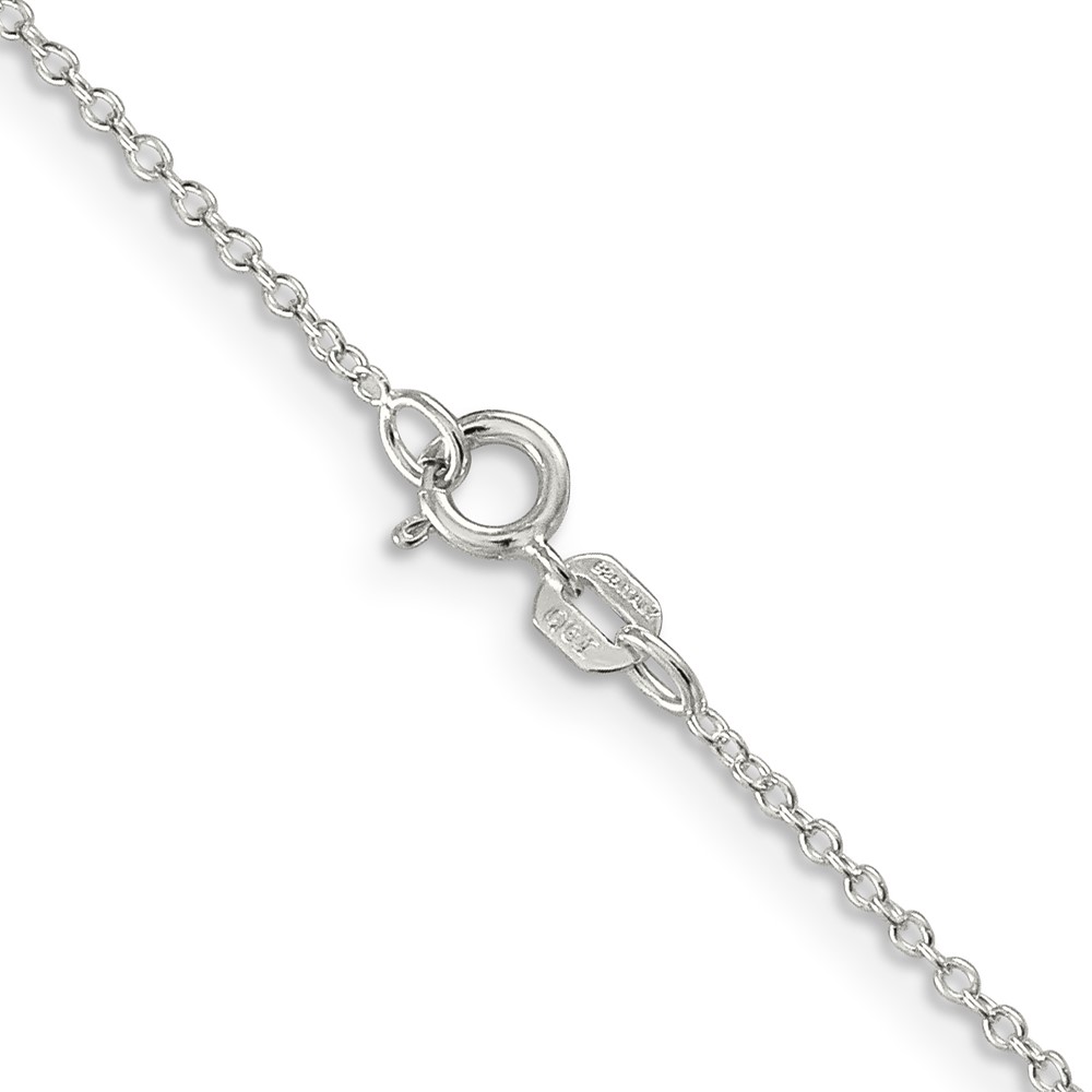 Sterling Silver Rhodium-plated 1.1mm Forzantine Cable Chain (QPE45R-18)