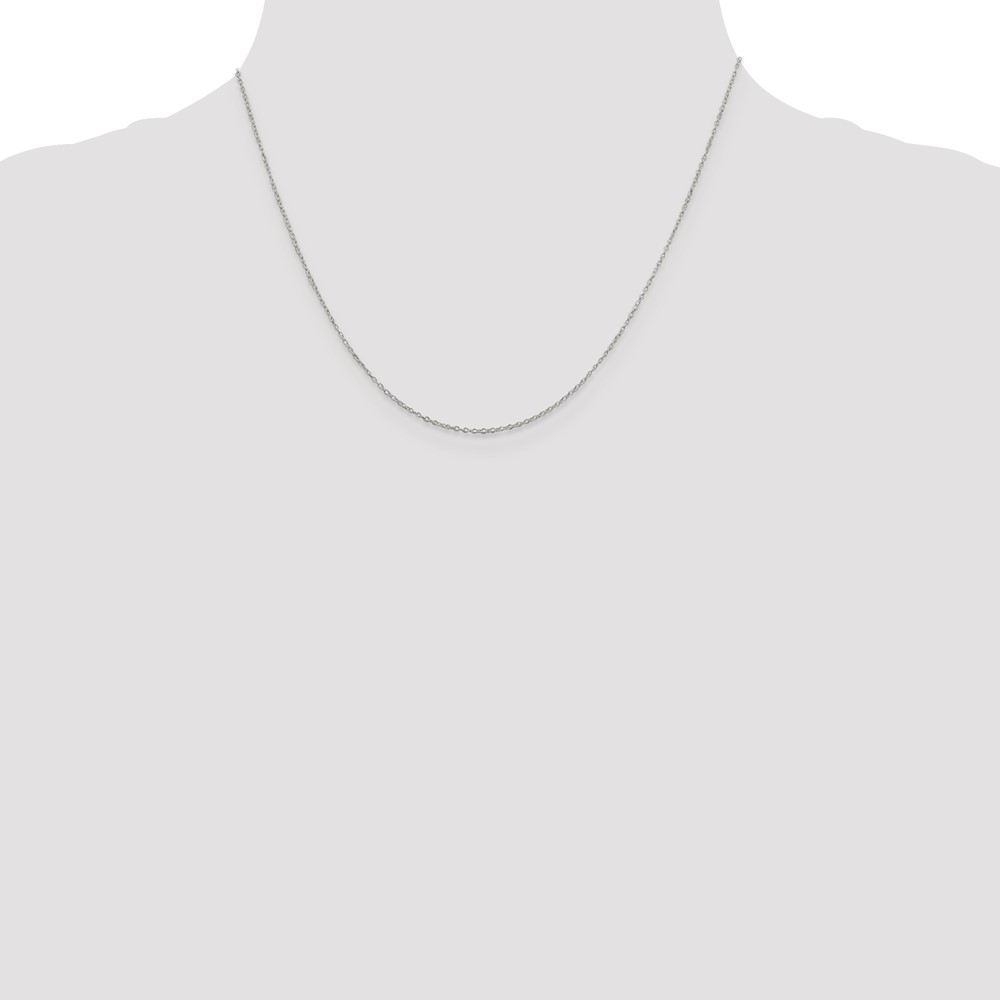 Sterling Silver Rhodium-plated 1.1mm Forzantine Cable Chain (QPE45R-18)
