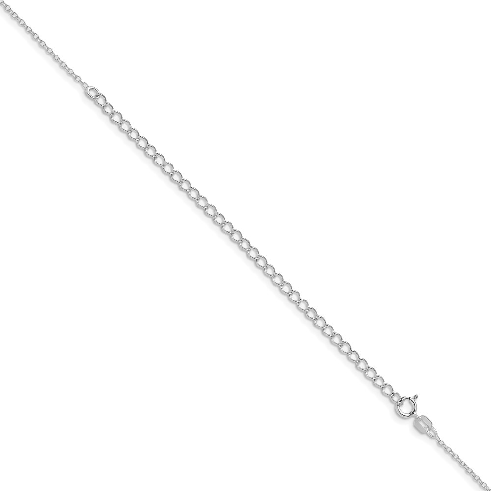 Sterling Silver Rhodium-plated 1.1mm Forzantine Cable Chain w/4in ext. (QPE45RH-22)
