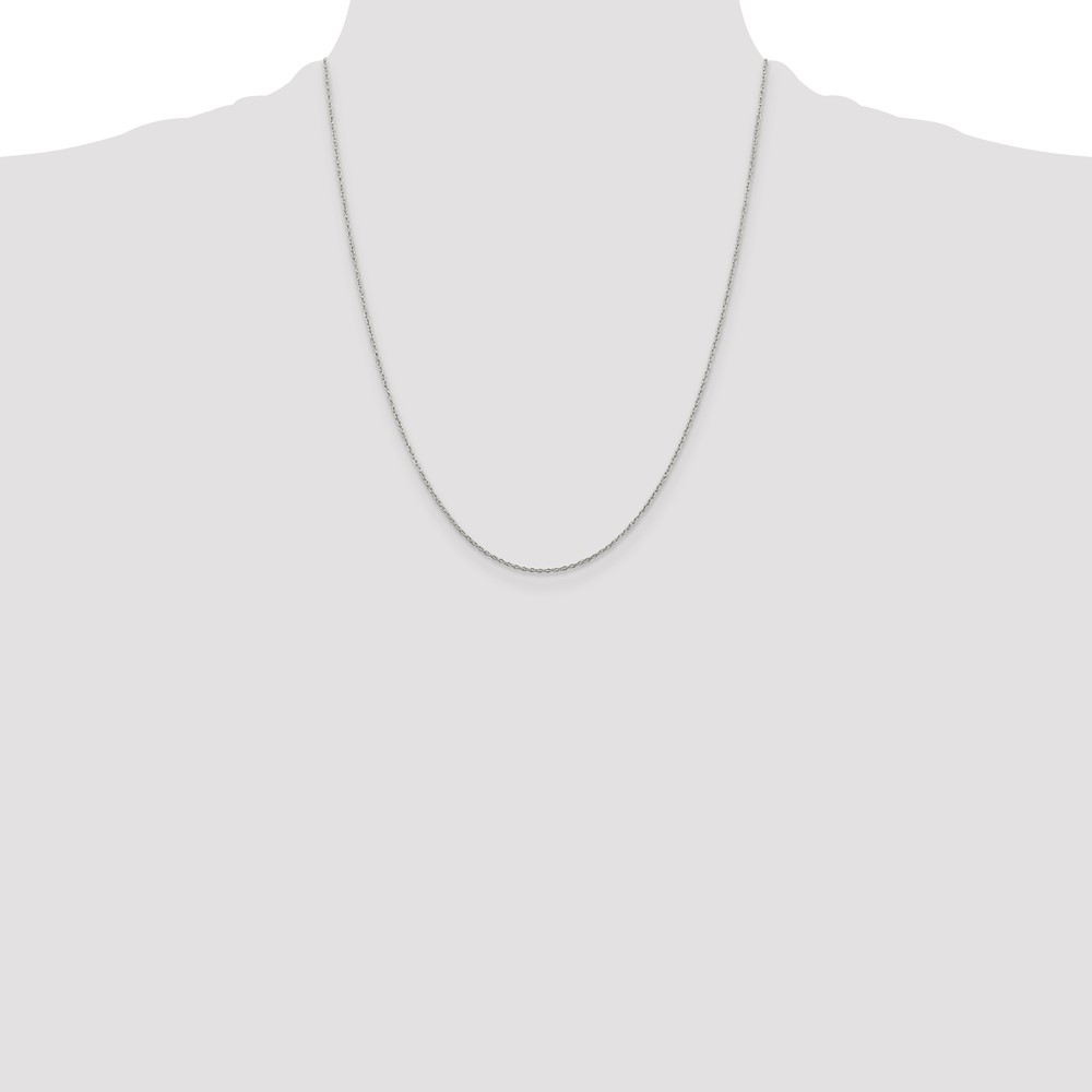 Sterling Silver 1.30mm Forzantine Cable Chain w/4in ext. (QPE46E-22)