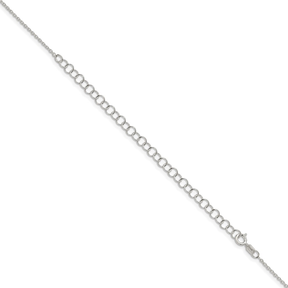 Sterling Silver 1.30mm Forzantine Cable Chain w/4in ext. (QPE46E-22)