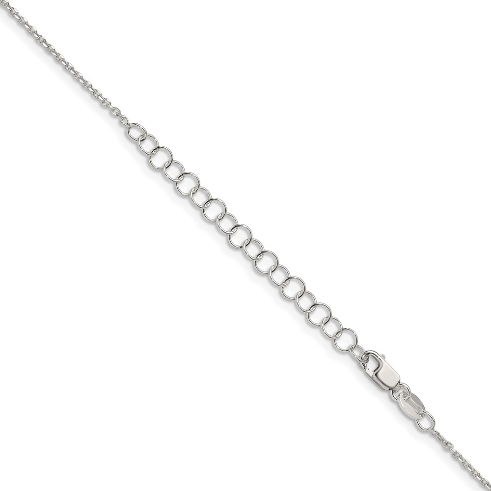 Sterling Silver 1.25mm Diamond-cut Forzantine Cable Chain w/2in ext. (QPE47E-18)