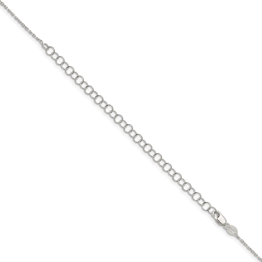 Sterling Silver 1.25mm Diamond-cut Forzantine Cable Chain w/4in ext. (QPE47E-22)