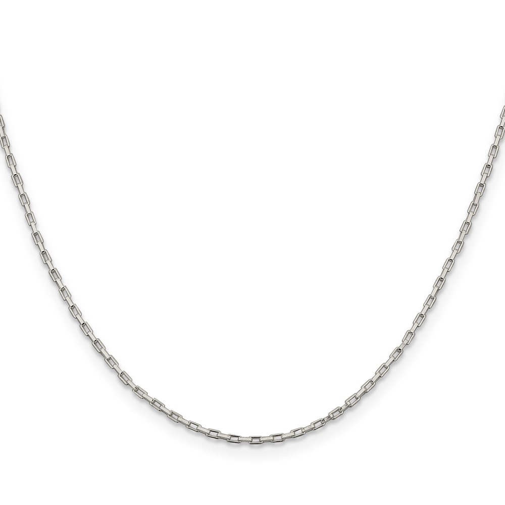 Sterling Silver 1.3mm Elongated Box Chain (QPE48-20)
