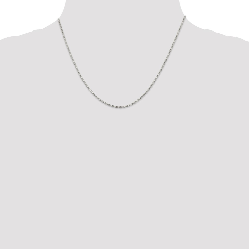 Sterling Silver 1.3mm Elongated Box Chain (QPE48-18)