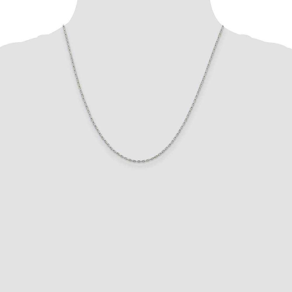 Sterling Silver 1.3mm Elongated Box Chain (QPE48-20)