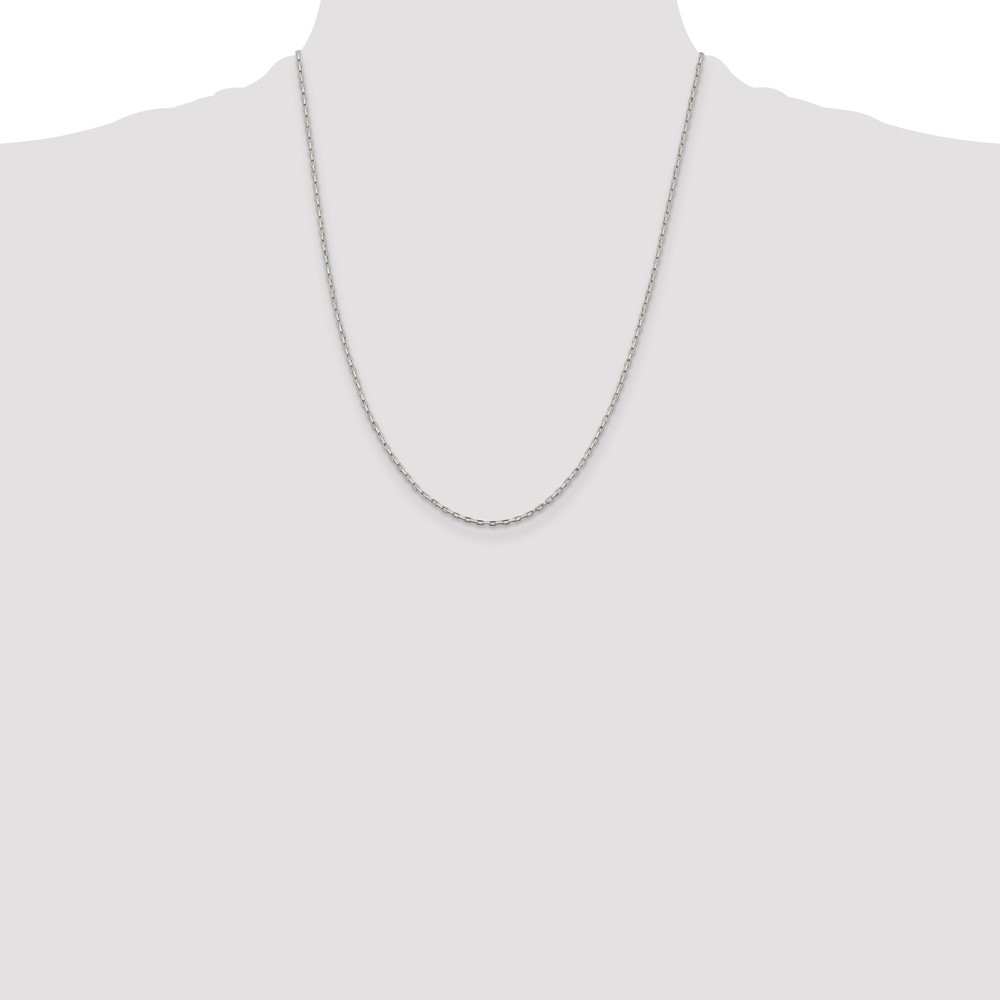 Sterling Silver 1.3mm Elongated Box Chain (QPE48-22)