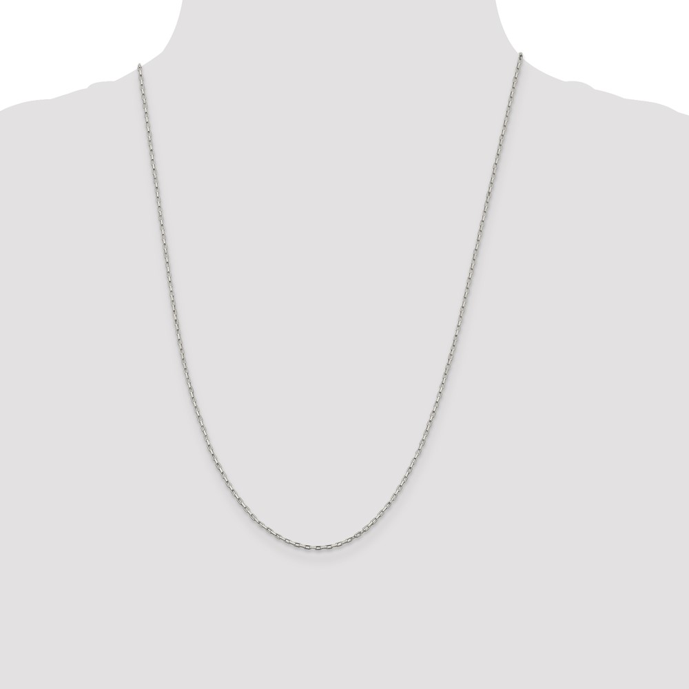 Sterling Silver 1.3mm Elongated Box Chain (QPE48-24)