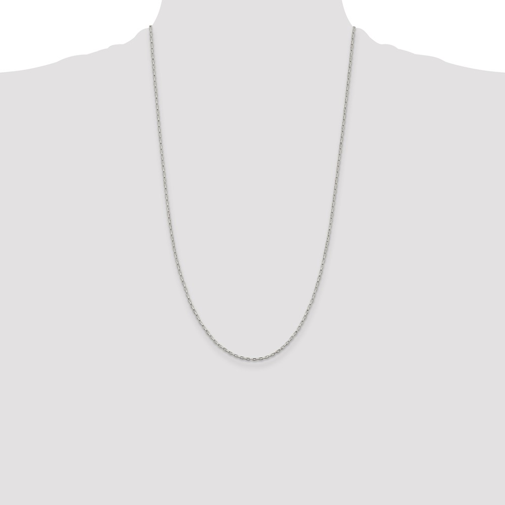 Sterling Silver 1.3mm Elongated Box Chain (QPE48-26)