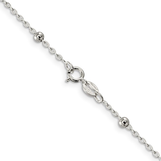 Sterling Silver Fancy Beaded Chain