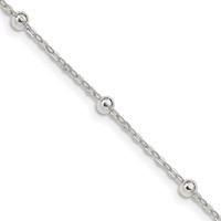 Sterling Silver 1.3mm Fancy Beaded Chain view 1