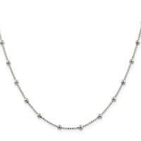 Sterling Silver 1.15mm Diamond-cut Fancy Beaded Chain view 2