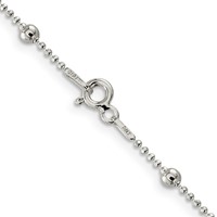 Sterling Silver 1.15mm Diamond-cut Fancy Beaded Chain view 3