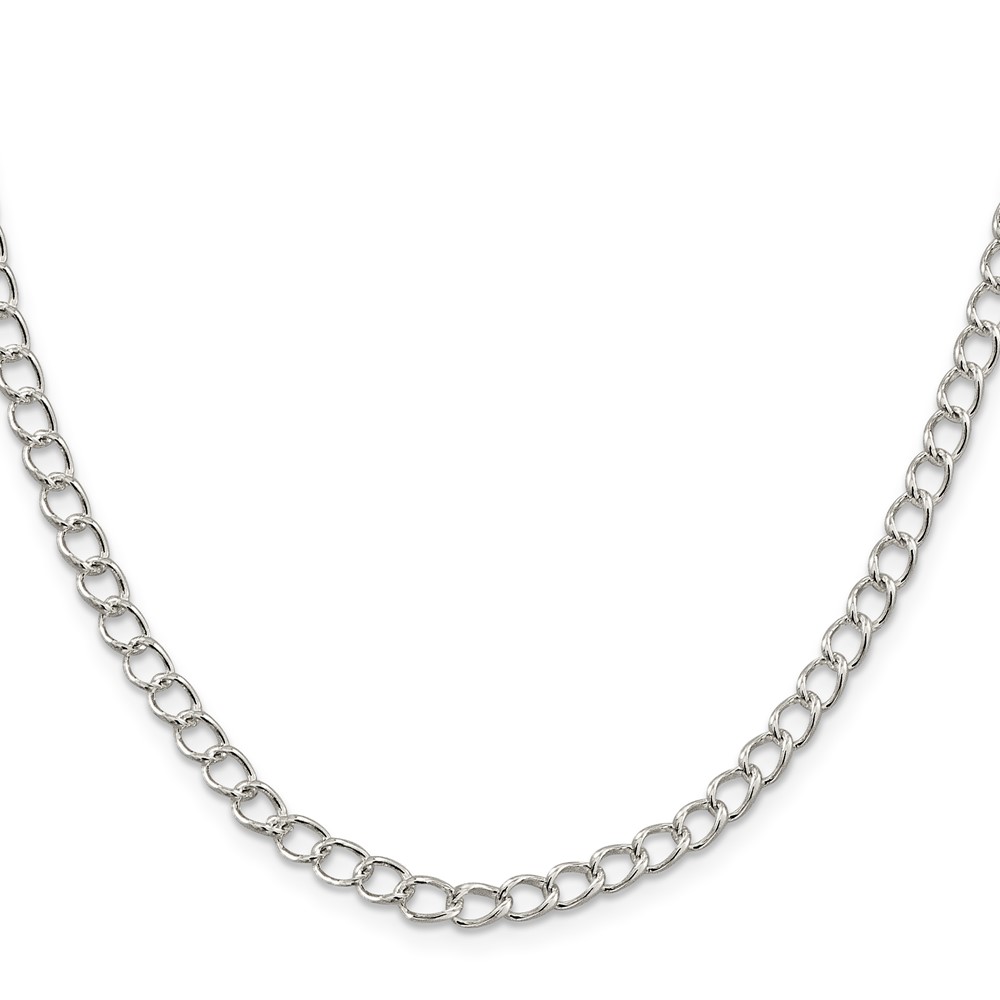 Sterling Silver 4.5mm Half round Wire Open Curb Chain (QPE58-20)