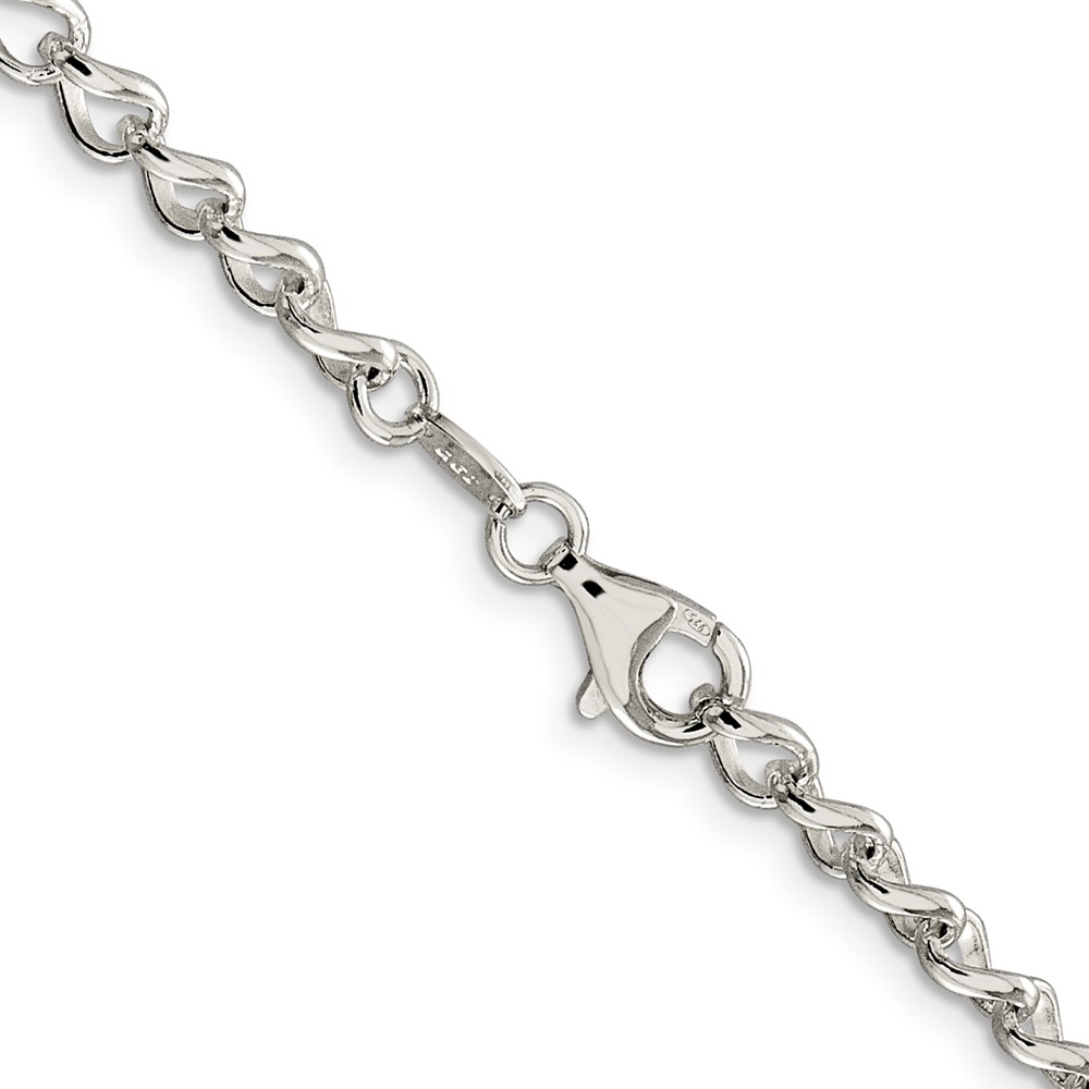 Sterling Silver 4.5mm Half round Wire Open Curb Chain (QPE58-20)