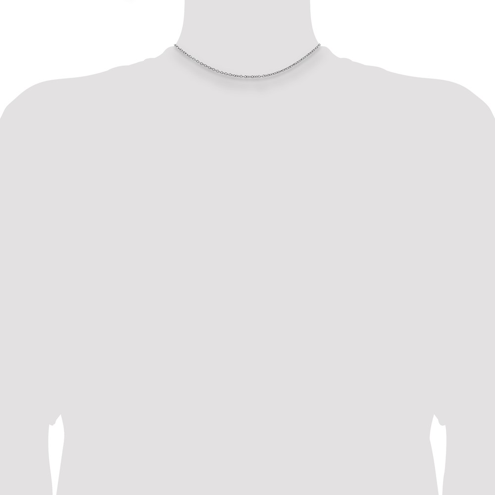 Sterling Silver 1mm Rhodium-plated Cable Chain (QPE63R-14)