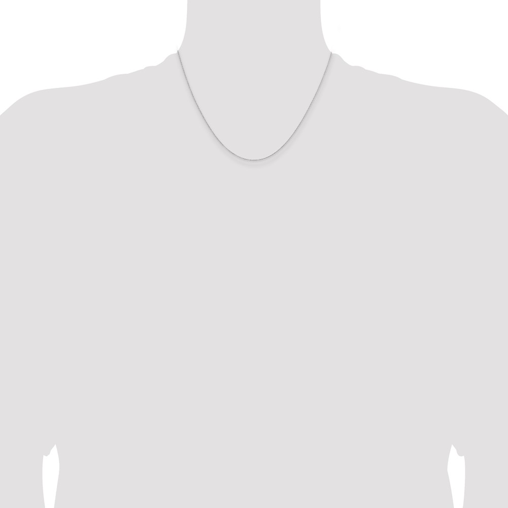 Sterling Silver 1mm Rhodium-plated Cable Chain (QPE63R-18)