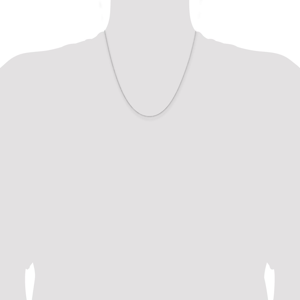 Sterling Silver 1mm Rhodium-plated Cable Chain (QPE63R-20)