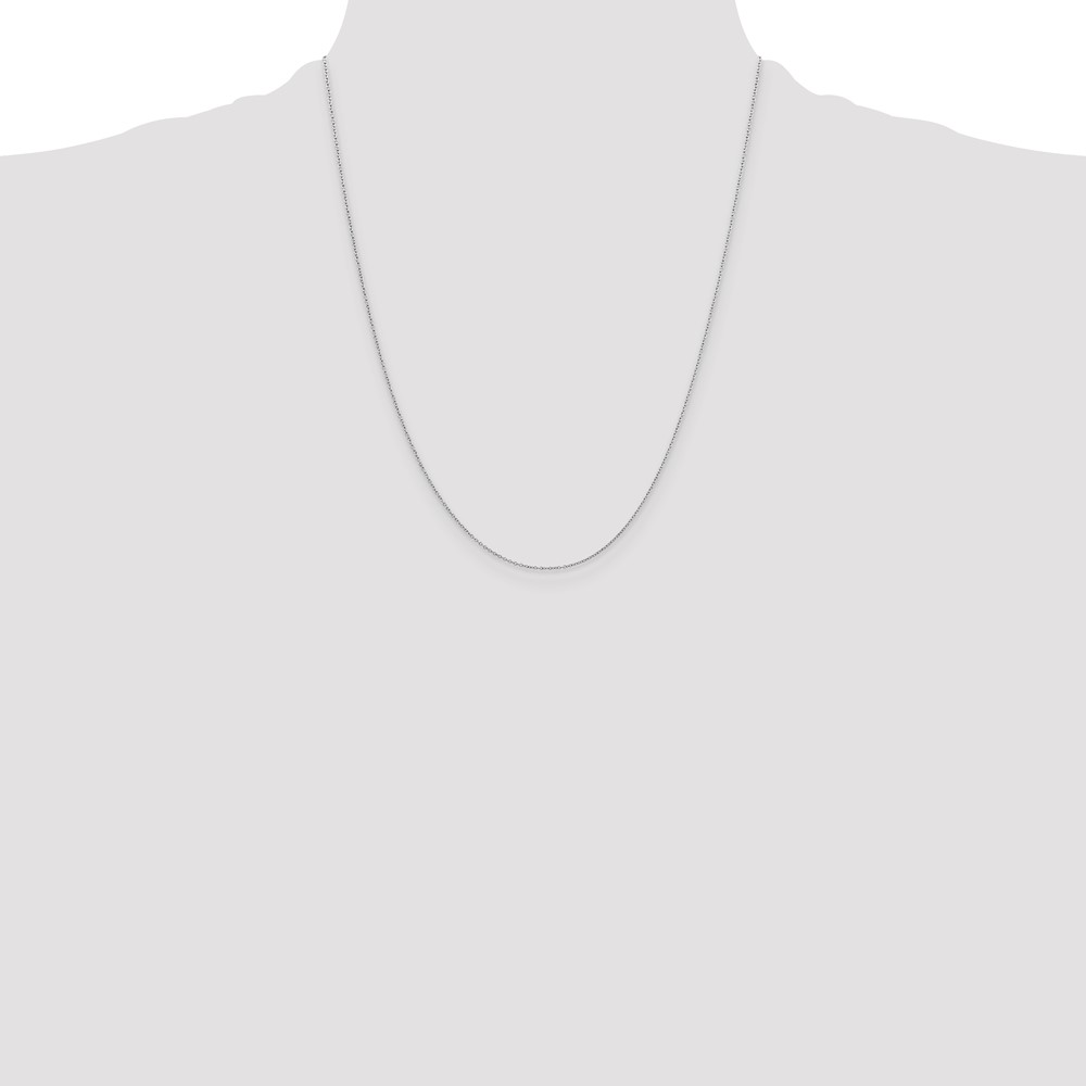 Sterling Silver 1mm Rhodium-plated Cable Chain (QPE63R-22)