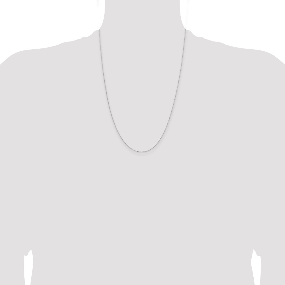 Sterling Silver 1mm Rhodium-plated Cable Chain (QPE63R-24)