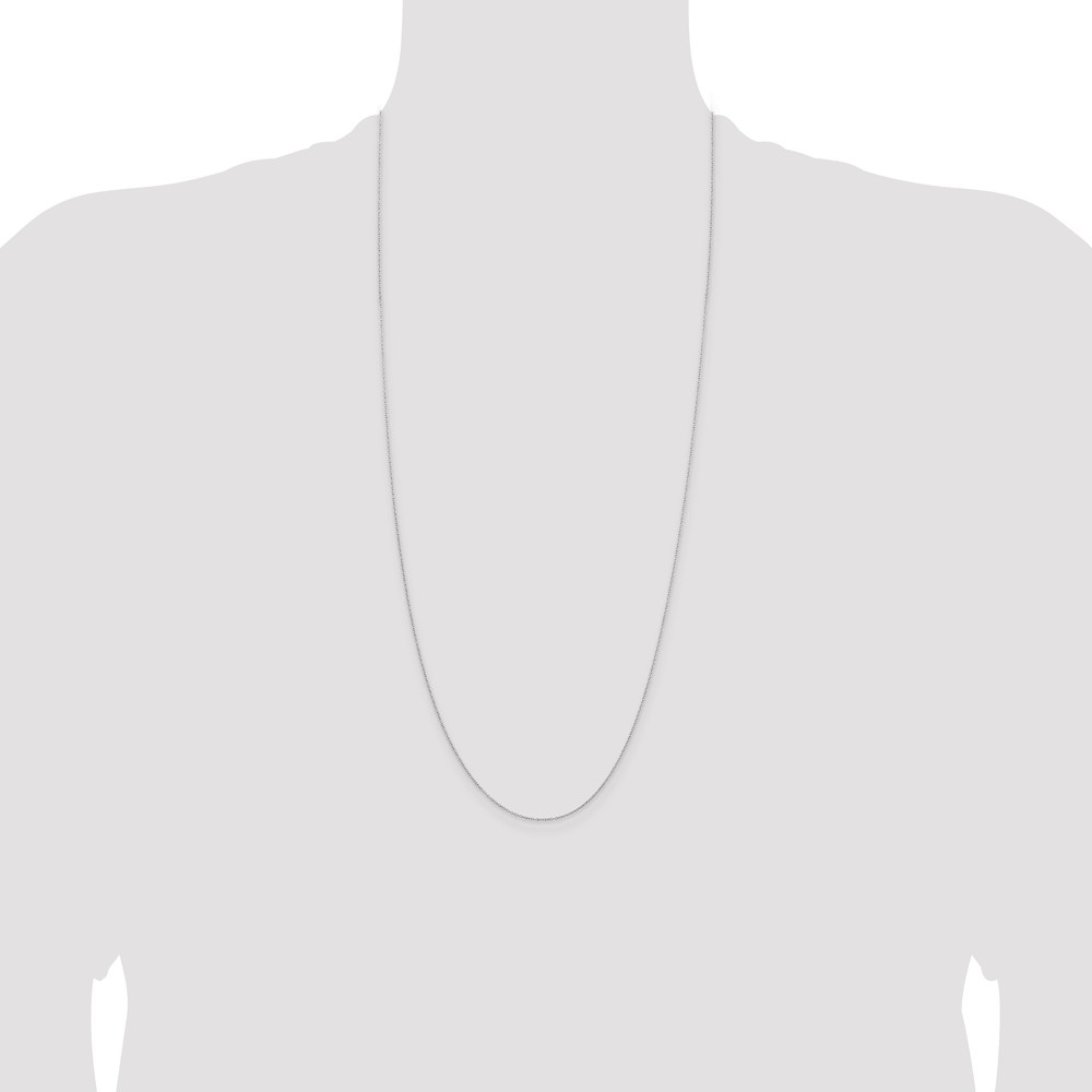 Sterling Silver 1mm Rhodium-plated Cable Chain (QPE63R-30)