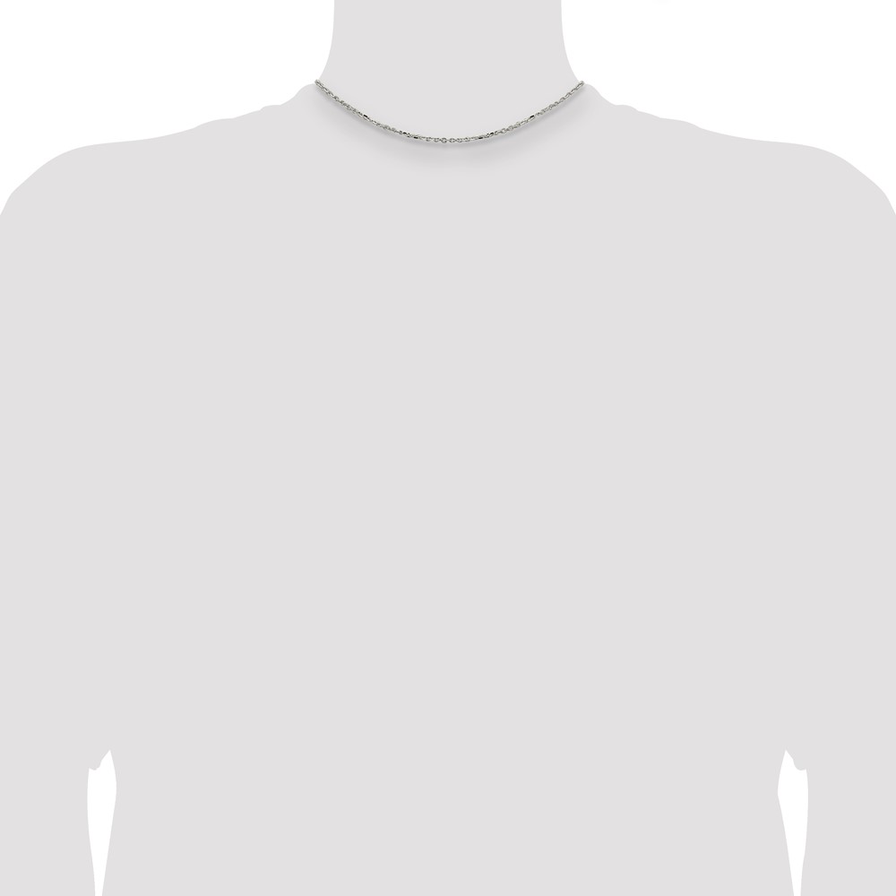 Sterling Silver 1mm 8 Sided D/C Cable Chain (QPE64-14)