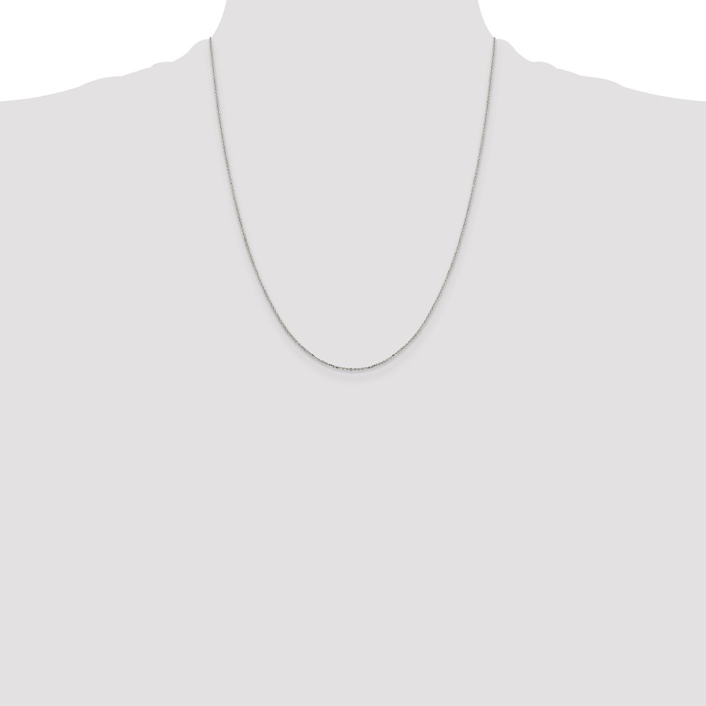 Sterling Silver 1mm 8 Sided D/C Cable Chain (QPE64-22)