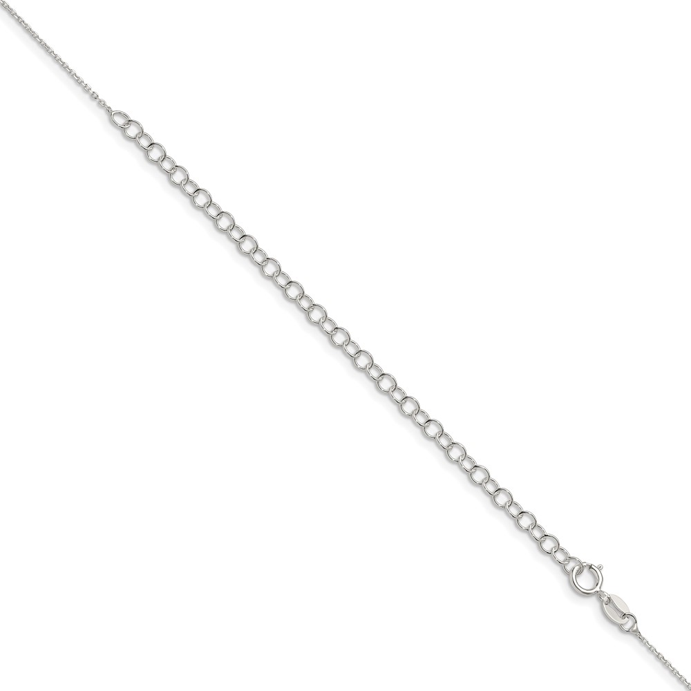 Sterling Silver 1mm 8 Sided D/C Cable Chain w/4in ext. (QPE64E-22)