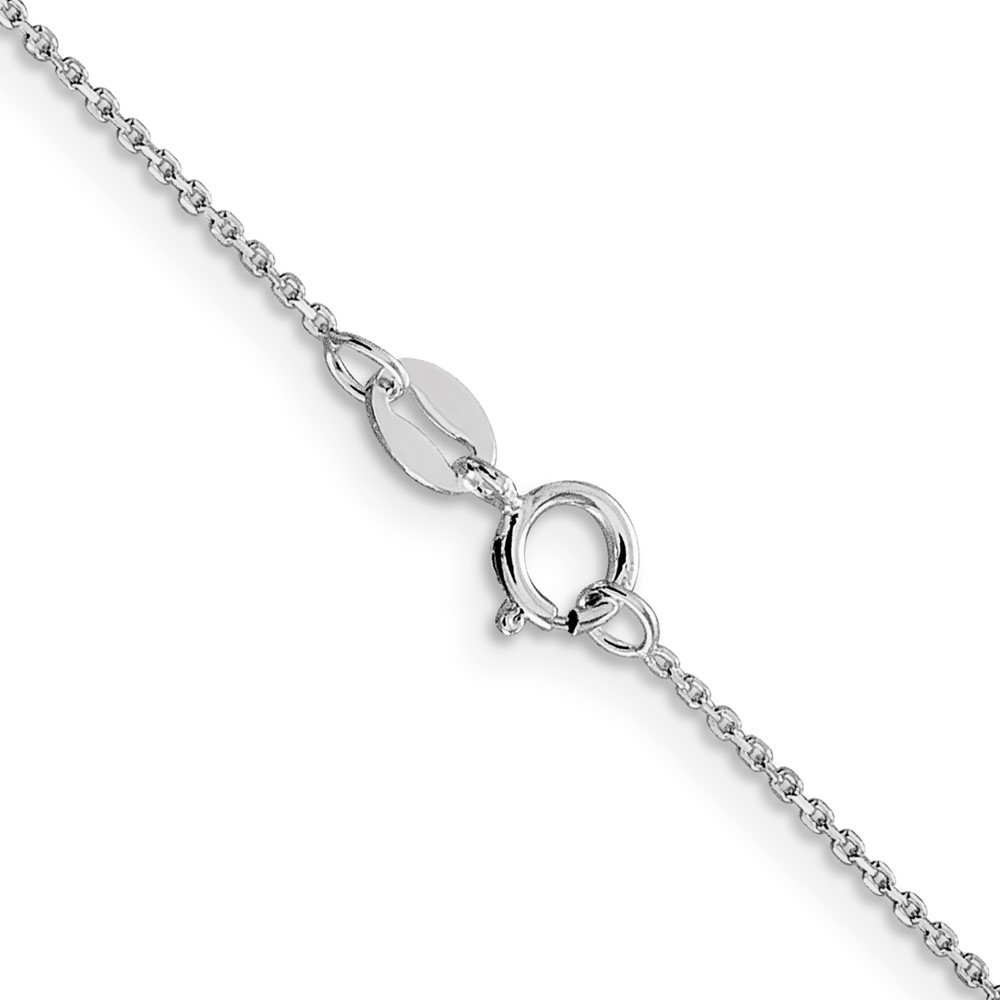 Sterling Silver Rhodium-plated 1mm 8 Sided Diamond-cut Cable Chain (QPE64R-16)