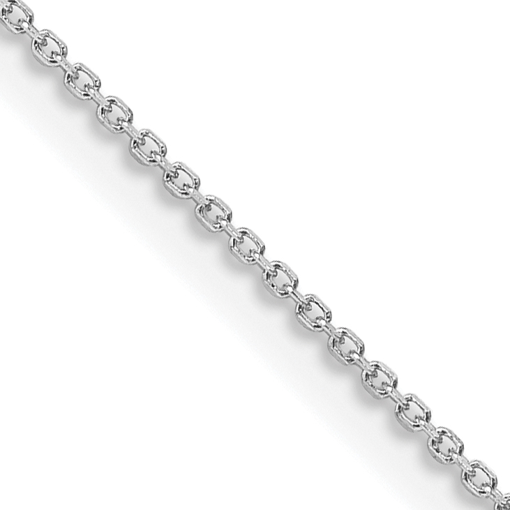 Sterling Silver Rhodium-plated 1mm 8 Sided Diamond-cut Cable Chain (QPE64R-14)