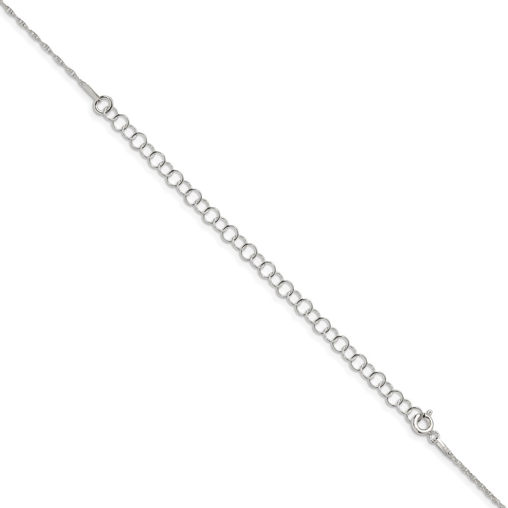 Sterling Silver 1.25mm Loose Rope Chain w/4in ext. (QPE65E-22)