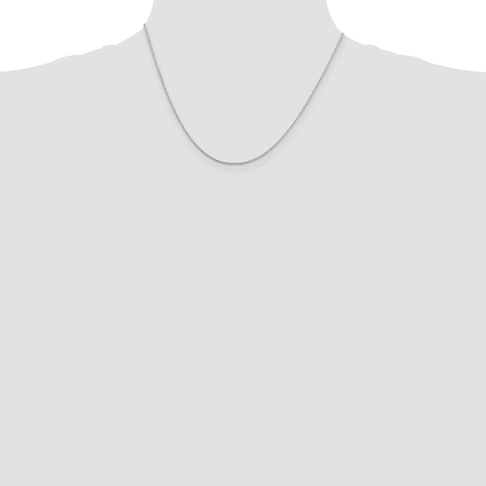 Sterling Silver Rhodium-plated 1.25mm Loose Rope Chain (QPE65R-18)