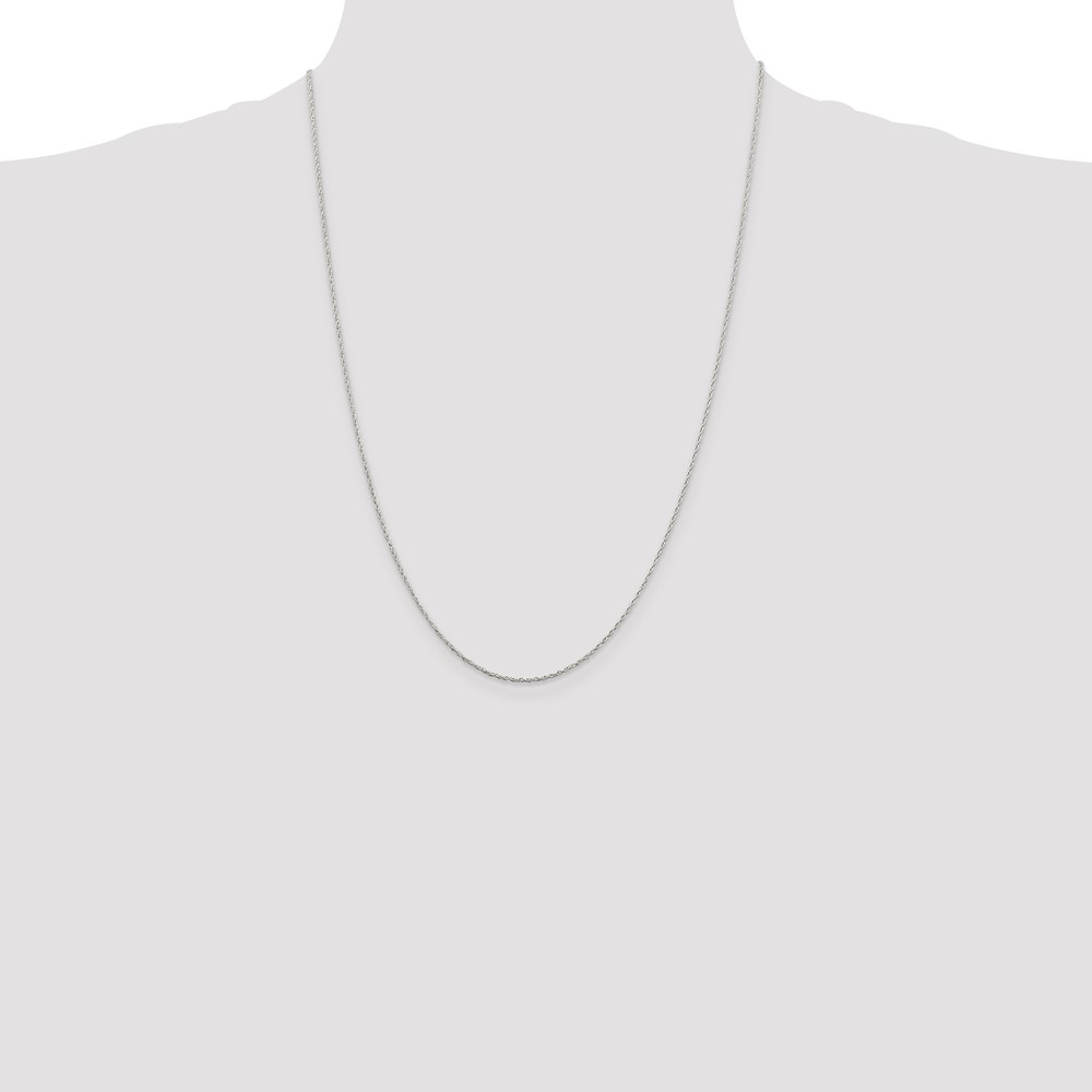 Sterling Silver Rhodium-plated 1.25mm Loose Rope Chain (QPE65R-24)