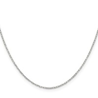 Sterling Silver 1mm Diamond-cut Long Link Cable Chain view 2