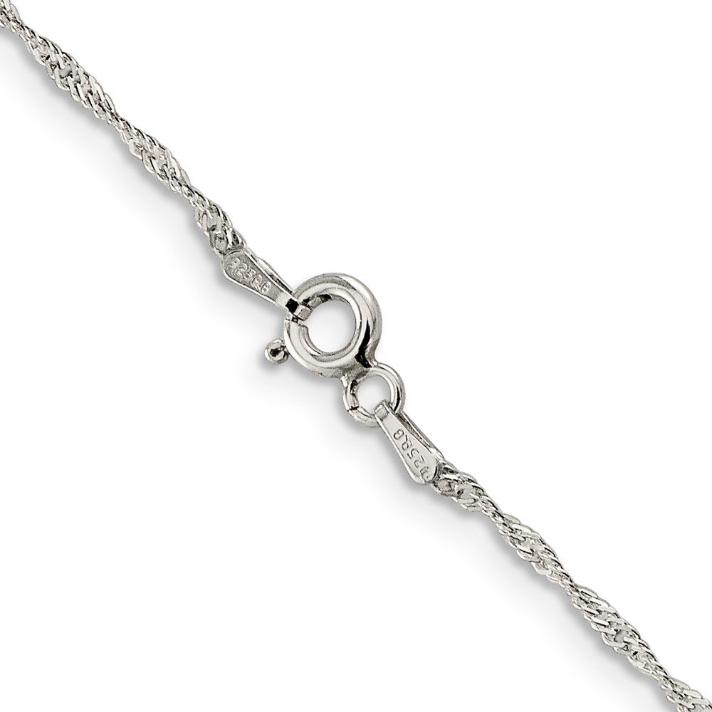 Sterling Silver 1mm Diamond-cut Long Link Cable Chain (QPE68-30)