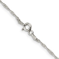 Sterling Silver 1mm Diamond-cut Long Link Cable Chain view 3